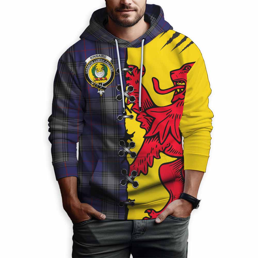 Kinnaird Tartan Family Crest Hoodie Lion Rampant Honor - Tartan Vibes Clothing