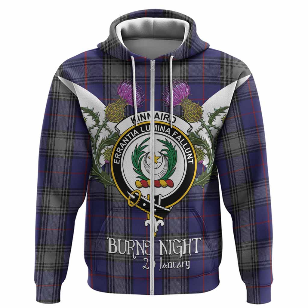 Kinnaird Tartan Family Crest Hoodie Scottish Burns Night Thistle Floral
