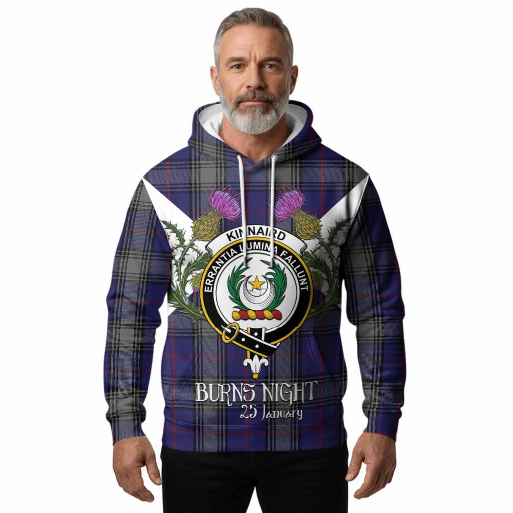 Kinnaird Tartan Family Crest Hoodie Scottish Burns Night Thistle Floral