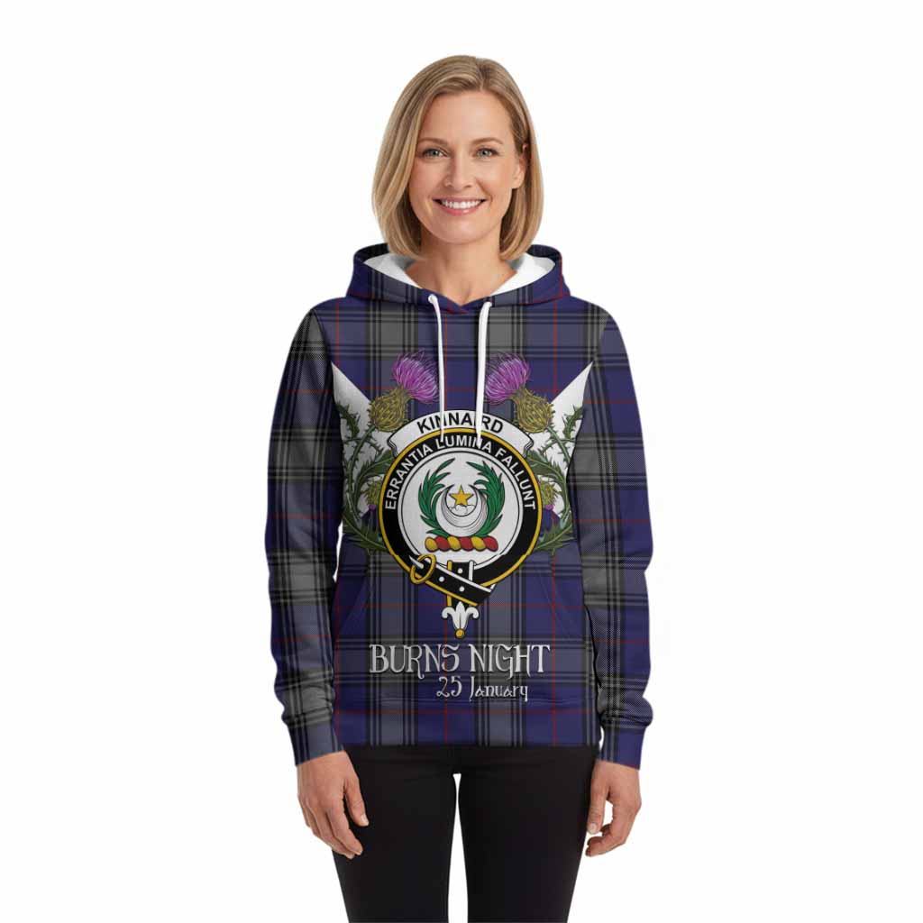 Kinnaird Tartan Family Crest Hoodie Scottish Burns Night Thistle Floral