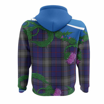 Kinnaird Tartan Family Crest Hoodie Thistle in Minimalism