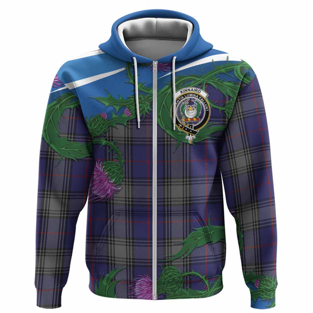 Kinnaird Tartan Family Crest Hoodie Thistle in Minimalism