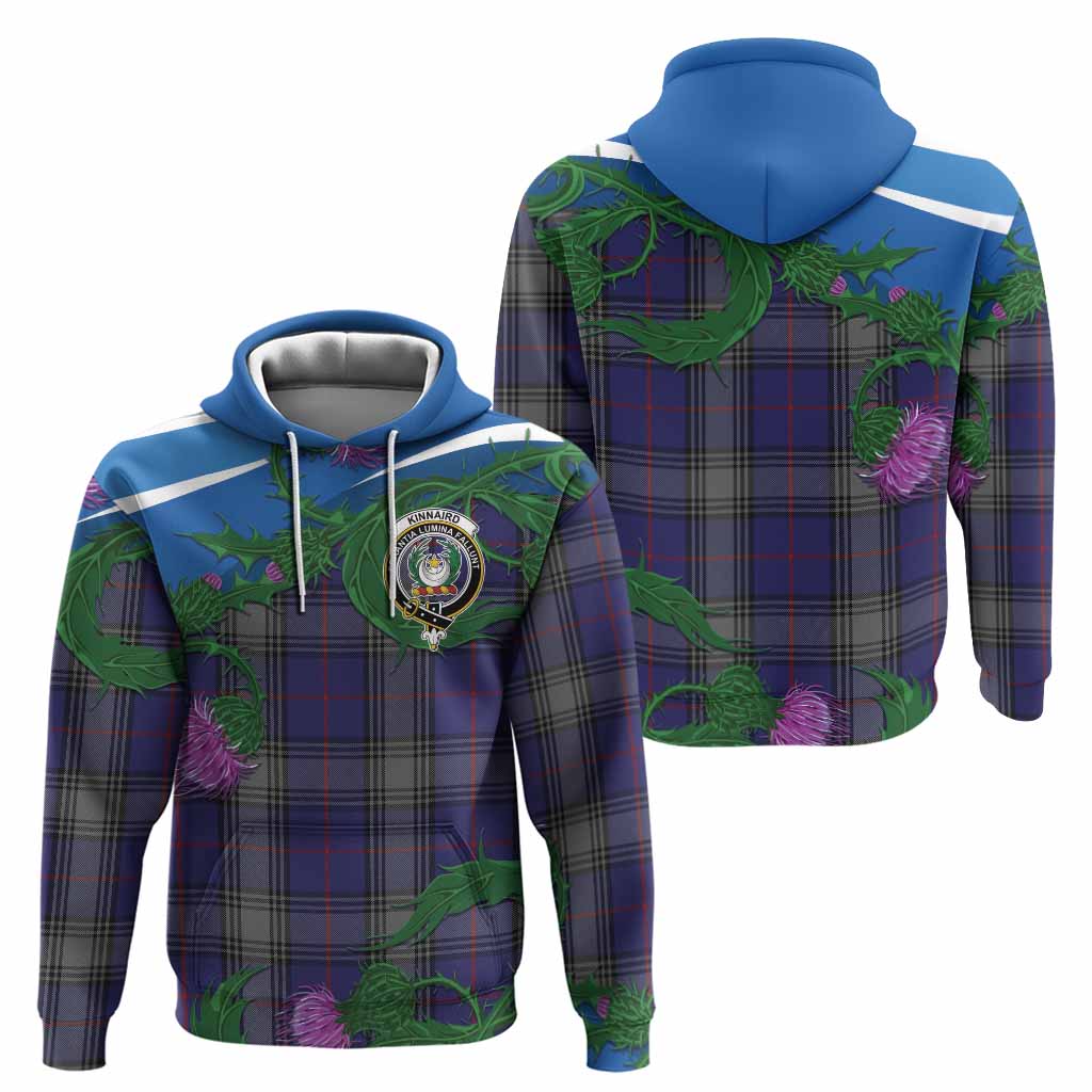 Kinnaird Tartan Family Crest Hoodie Thistle in Minimalism