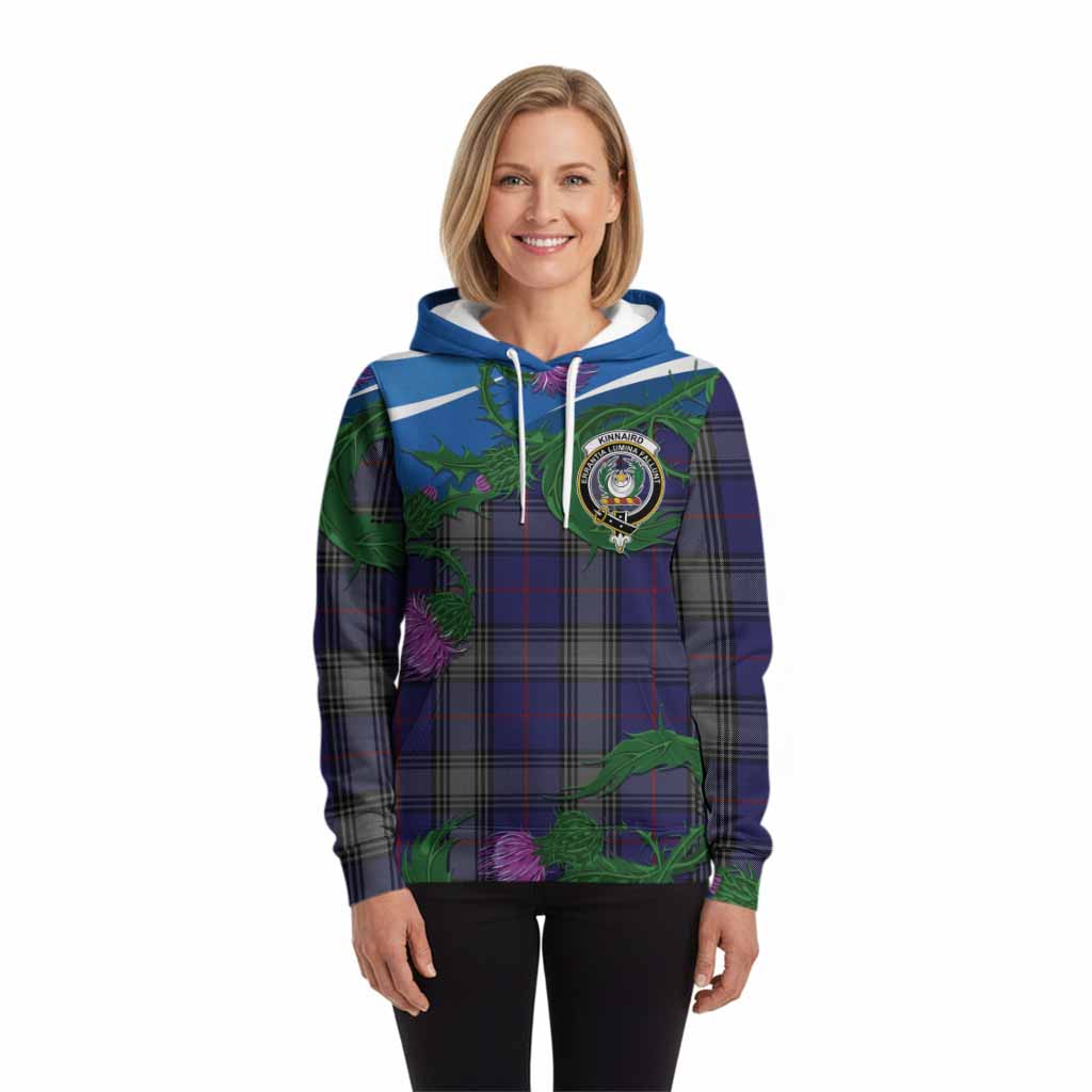Kinnaird Tartan Family Crest Hoodie Thistle in Minimalism