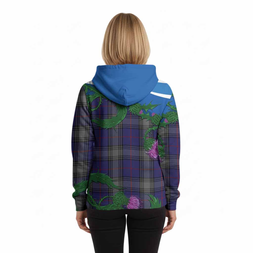 Kinnaird Tartan Family Crest Hoodie Thistle in Minimalism