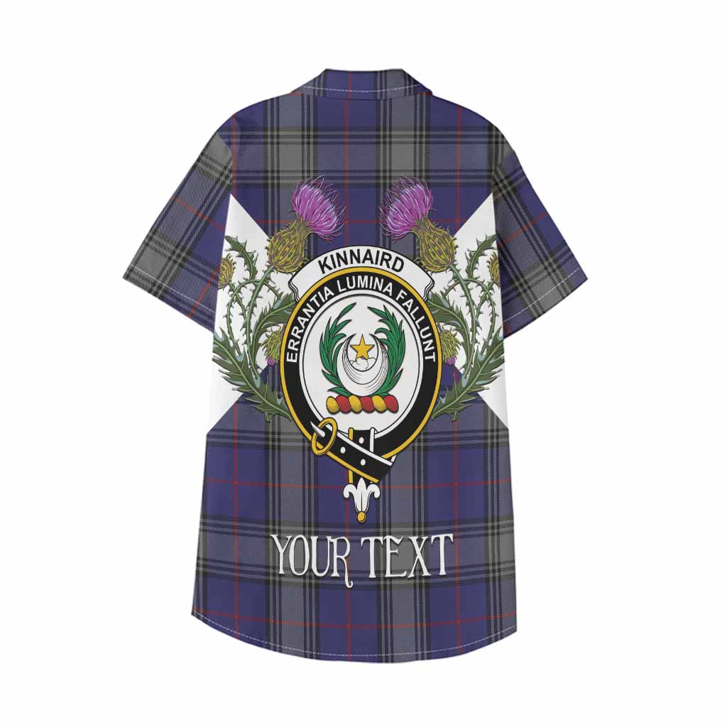 Kinnaird Tartan Family Crest Kid Hawaiian Shirt Scottish Burns Night Thistle Floral