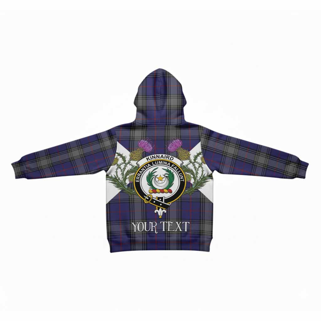 Kinnaird Tartan Family Crest Kid Hoodie Scottish Burns Night Thistle Floral