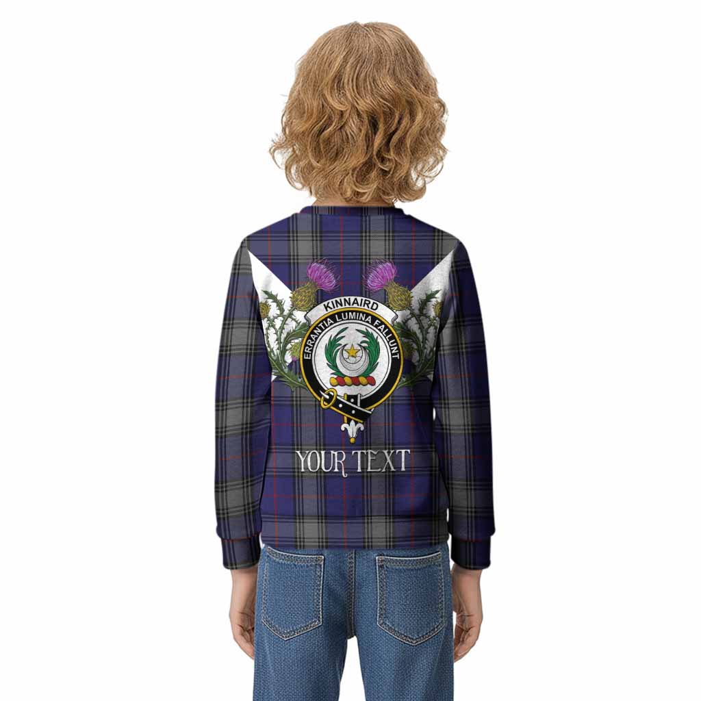 Kinnaird Tartan Family Crest Kid Knitted Sweatshirt Scottish Burns Night Thistle Floral