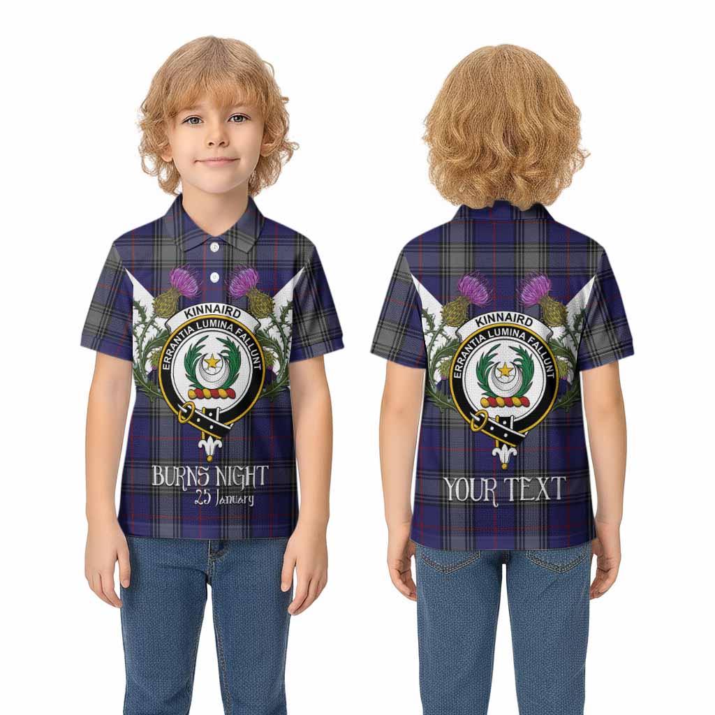 Kinnaird Tartan Family Crest Kid Polo Shirt Scottish Burns Night Thistle Floral