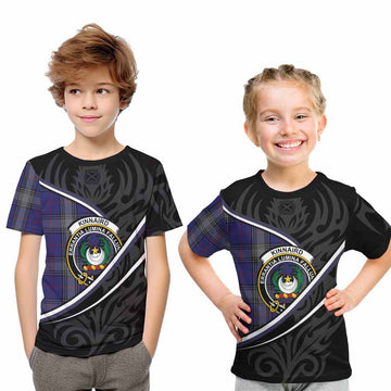 Kinnaird Tartan Family Crest Kid T-shirt Celtic Scottish Thistle Floral