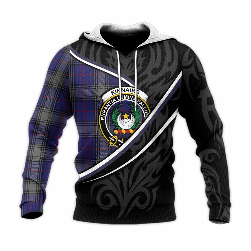 Kinnaird Tartan Family Crest Knitted Hoodie Celtic Scottish Thistle Floral - Tartan Vibes Clothing
