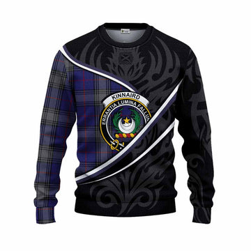 Kinnaird Tartan Family Crest Knitted Sweater Celtic Scottish Thistle Floral - Tartan Vibes Clothing