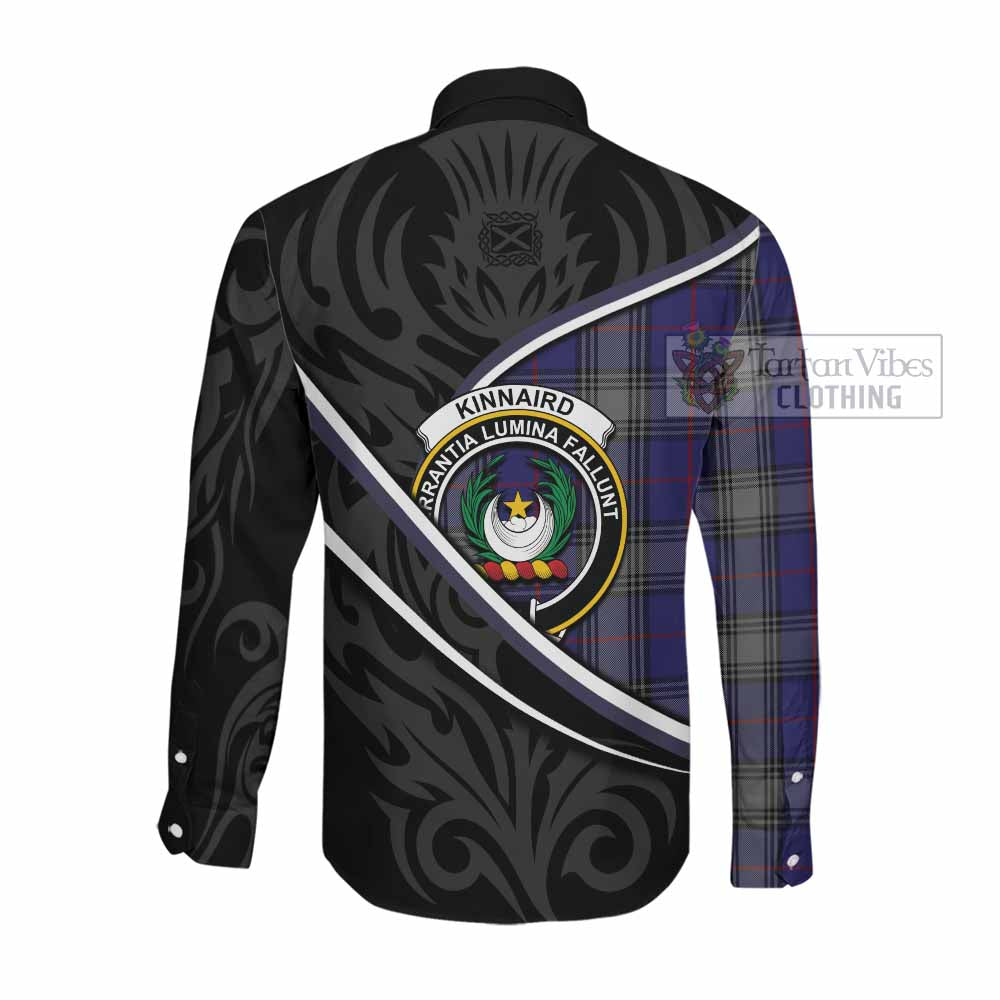 Kinnaird Tartan Family Crest Long Sleeve Button Shirts Celtic Scottish Thistle Floral - Tartan Vibes Clothing