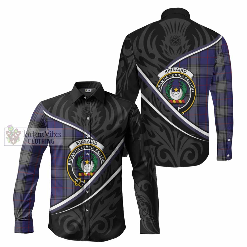 Kinnaird Tartan Family Crest Long Sleeve Button Shirts Celtic Scottish Thistle Floral - Tartan Vibes Clothing