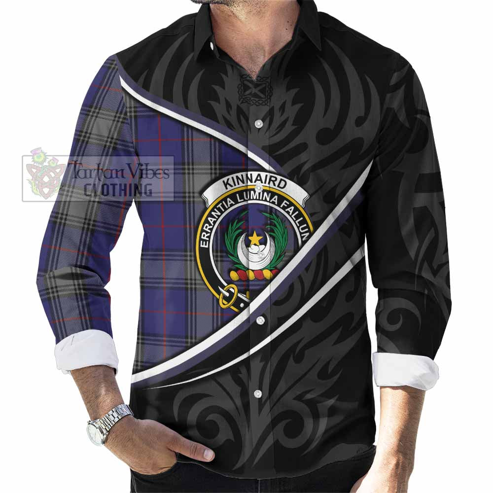 Kinnaird Tartan Family Crest Long Sleeve Button Shirts Celtic Scottish Thistle Floral - Tartan Vibes Clothing