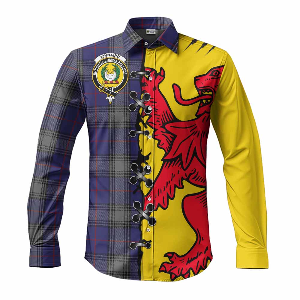 Kinnaird Tartan Family Crest Long Sleeve Button Shirts Lion Rampant Honor - Tartan Vibes Clothing