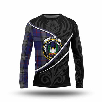Kinnaird Tartan Family Crest Long Sleeve T-Shirt Celtic Scottish Thistle Floral