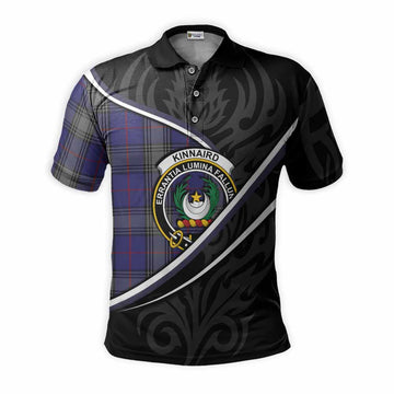 Kinnaird Tartan Family Crest Polo Shirt Celtic Scottish Thistle Floral