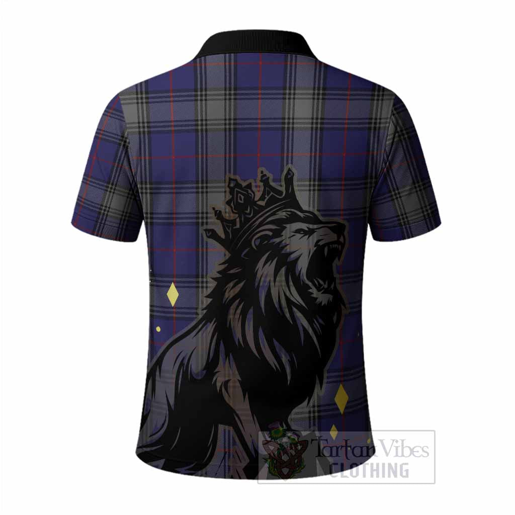 Kinnaird Tartan Family Crest Polo Shirt Crowned Lion Roaring