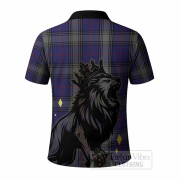 Kinnaird Tartan Family Crest Polo Shirt Crowned Lion Roaring