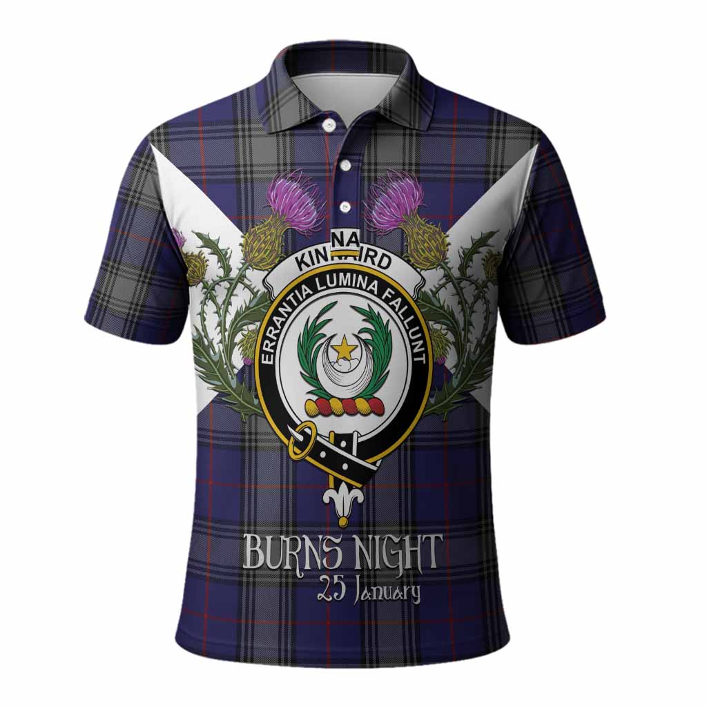 Kinnaird Tartan Family Crest Polo Shirt Scottish Burns Night Thistle Floral