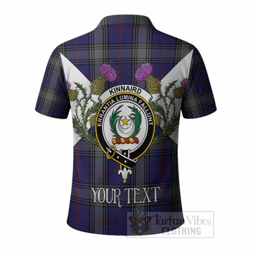 Kinnaird Tartan Family Crest Polo Shirt Scottish Burns Night Thistle Floral