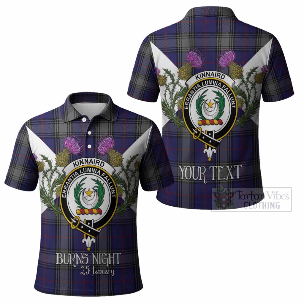 Kinnaird Tartan Family Crest Polo Shirt Scottish Burns Night Thistle Floral