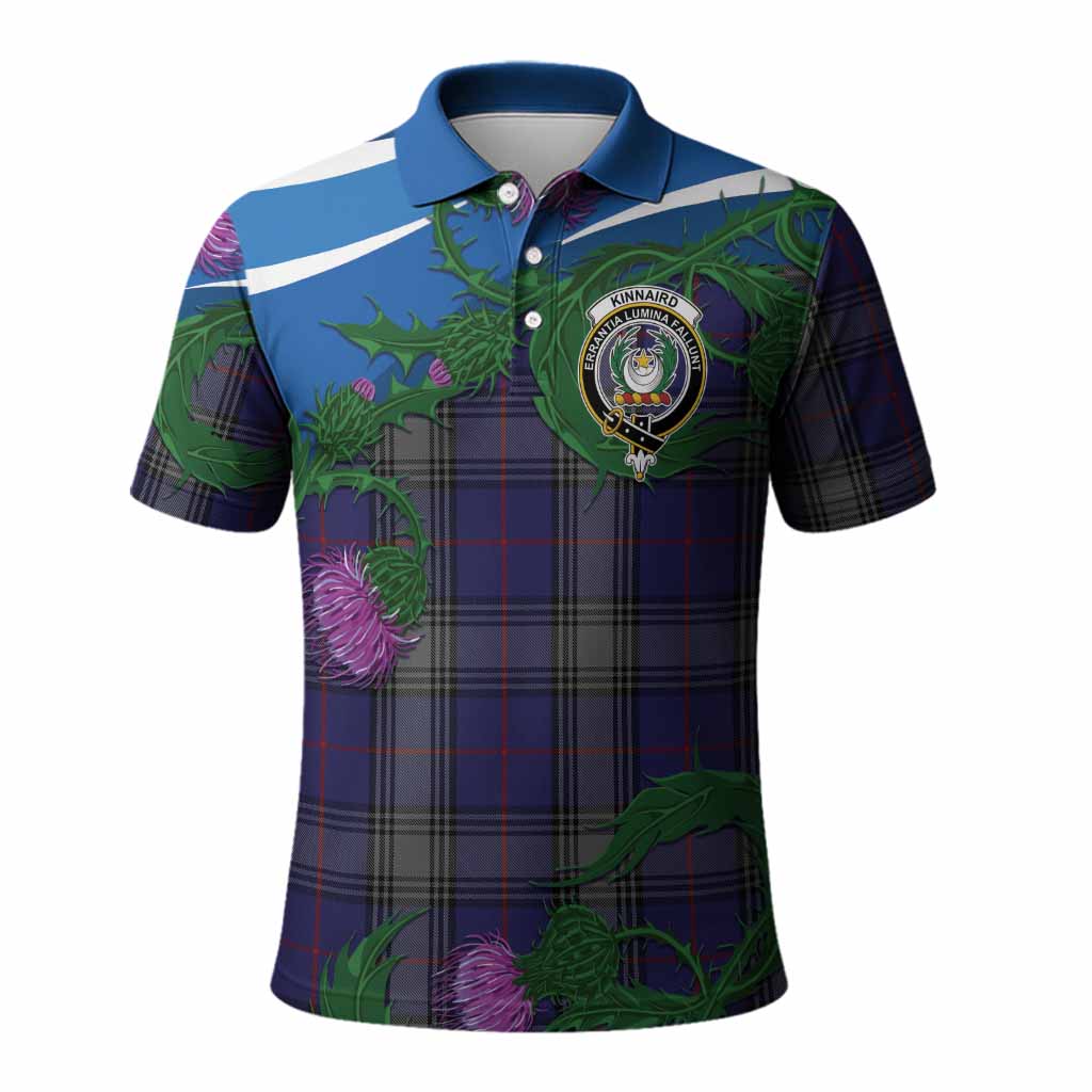 Kinnaird Tartan Family Crest Polo Shirt Thistle in Minimalism