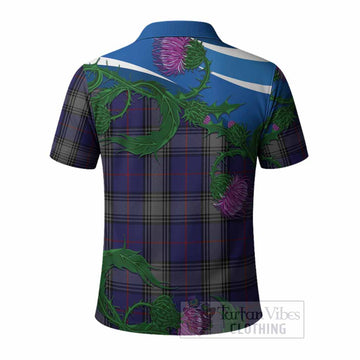 Kinnaird Tartan Family Crest Polo Shirt Thistle in Minimalism