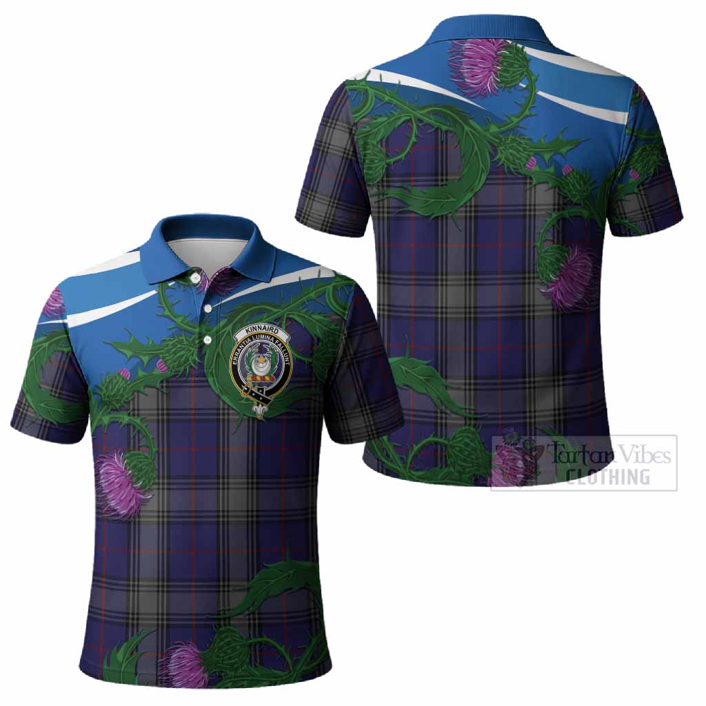 Kinnaird Tartan Family Crest Polo Shirt Thistle in Minimalism