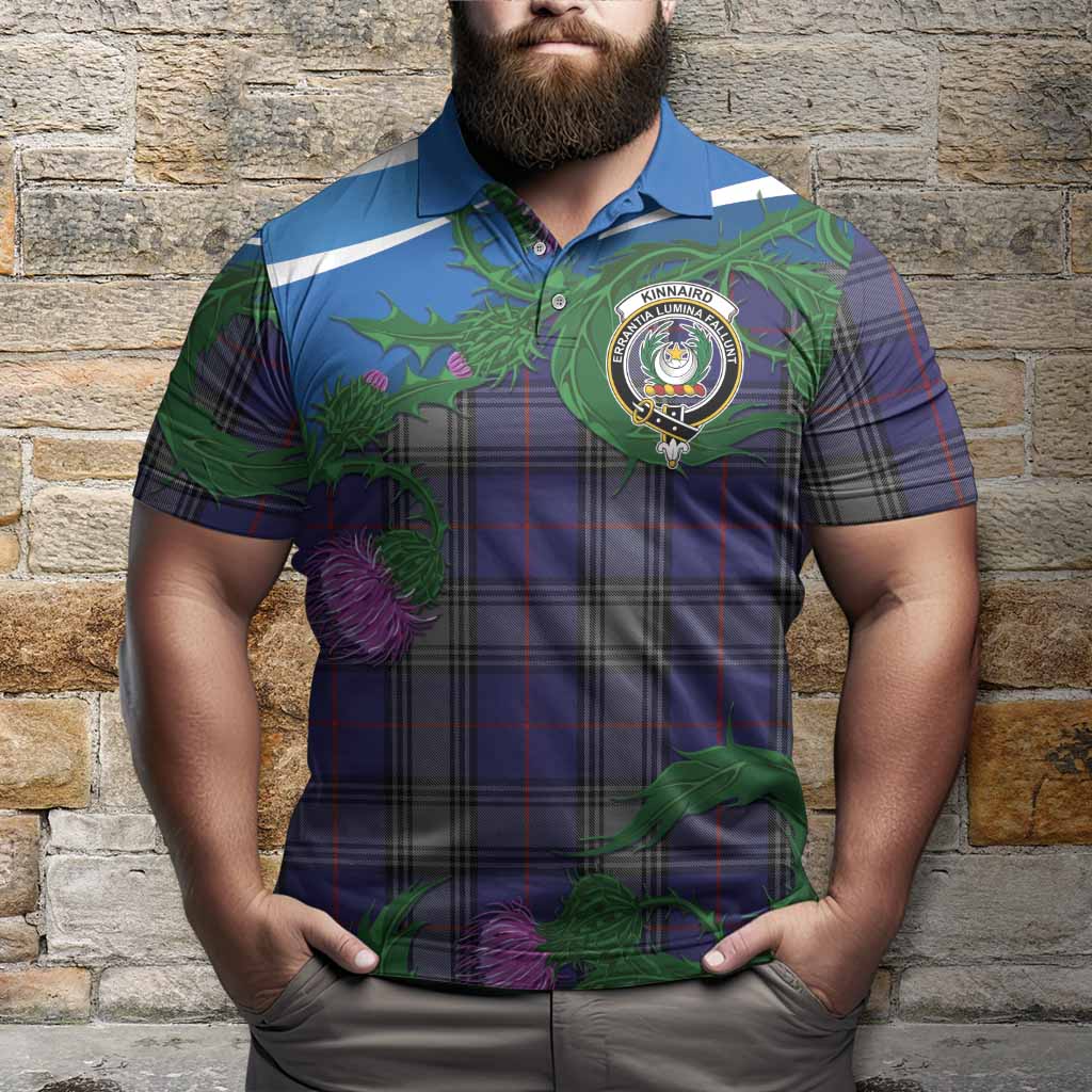 Kinnaird Tartan Family Crest Polo Shirt Thistle in Minimalism