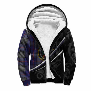 Kinnaird Tartan Family Crest Sherpa Hoodie Celtic Scottish Thistle Floral