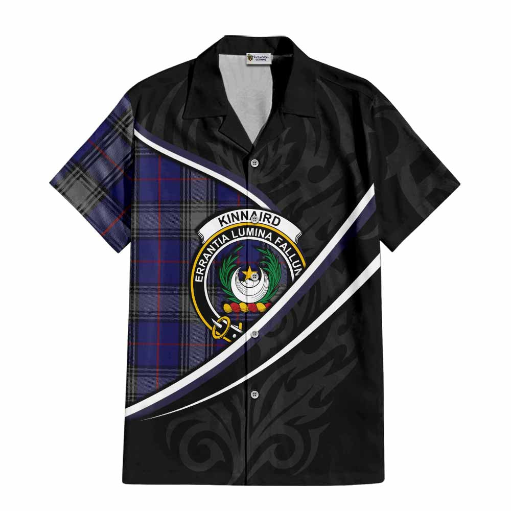 Kinnaird Tartan Family Crest Short Sleeve Button Shirt Celtic Scottish Thistle Floral - Tartan Vibes Clothing