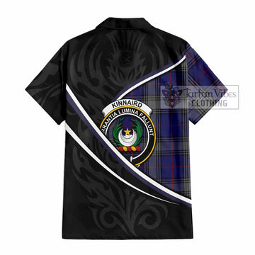 Kinnaird Tartan Family Crest Hawaiian Shirt Celtic Scottish Thistle Floral