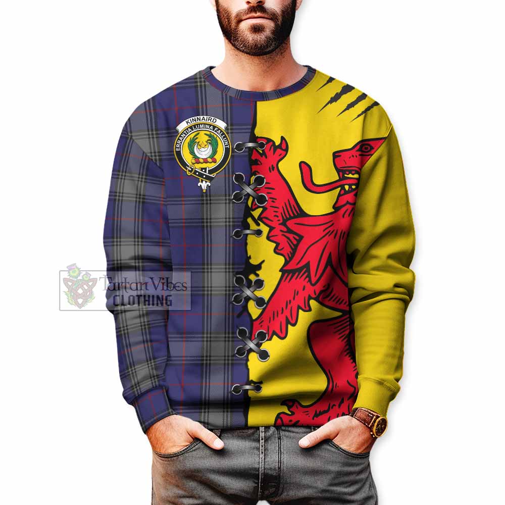 Kinnaird Tartan Family Crest Sweatshirt Lion Rampant Honor - Tartan Vibes Clothing