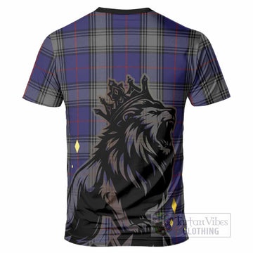 Kinnaird Tartan Family Crest T-Shirt Crowned Lion Roaring