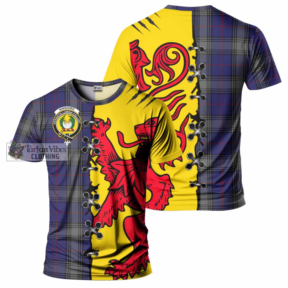 Kinnaird Tartan Family Crest T-shirt Lion Rampant Honor - Tartan Vibes Clothing