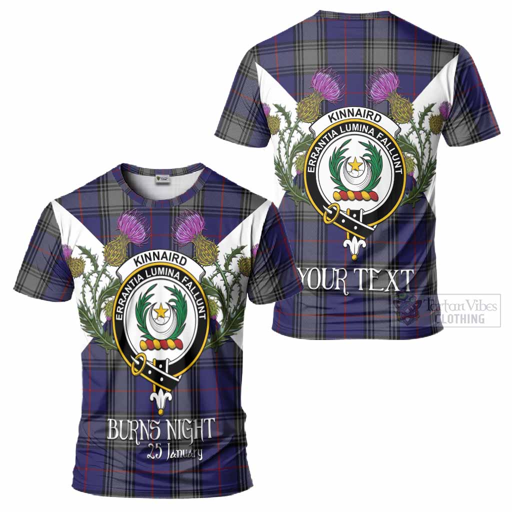 Kinnaird Tartan Family Crest T-Shirt Scottish Burns Night Thistle Floral