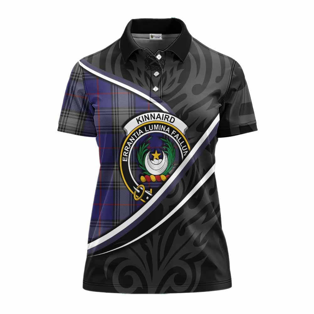 Kinnaird Tartan Family Crest Women's Polo Shirt Celtic Scottish Thistle Floral - Tartan Vibes Clothing