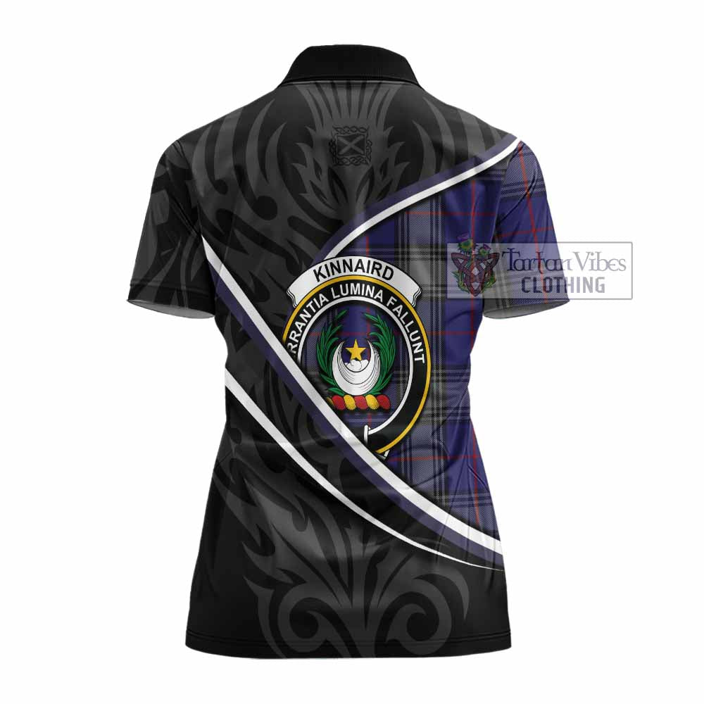 Kinnaird Tartan Family Crest Women's Polo Shirt Celtic Scottish Thistle Floral - Tartan Vibes Clothing