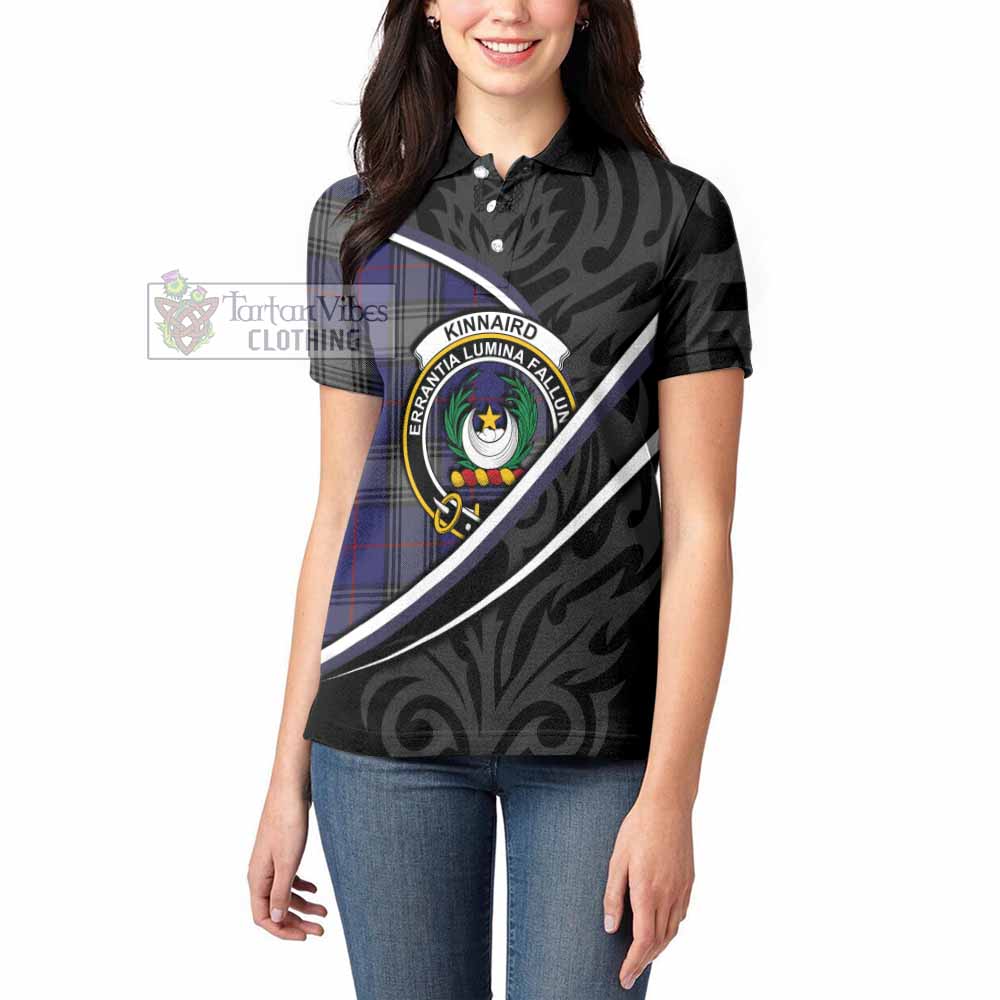 Kinnaird Tartan Family Crest Women's Polo Shirt Celtic Scottish Thistle Floral - Tartan Vibes Clothing