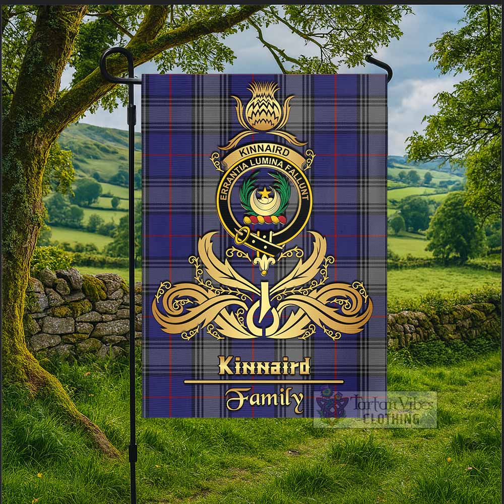 Kinnaird Tartan Garden Flag with Highland Thistle Cherish Family Crest Style - Tartan Vibes Clothing