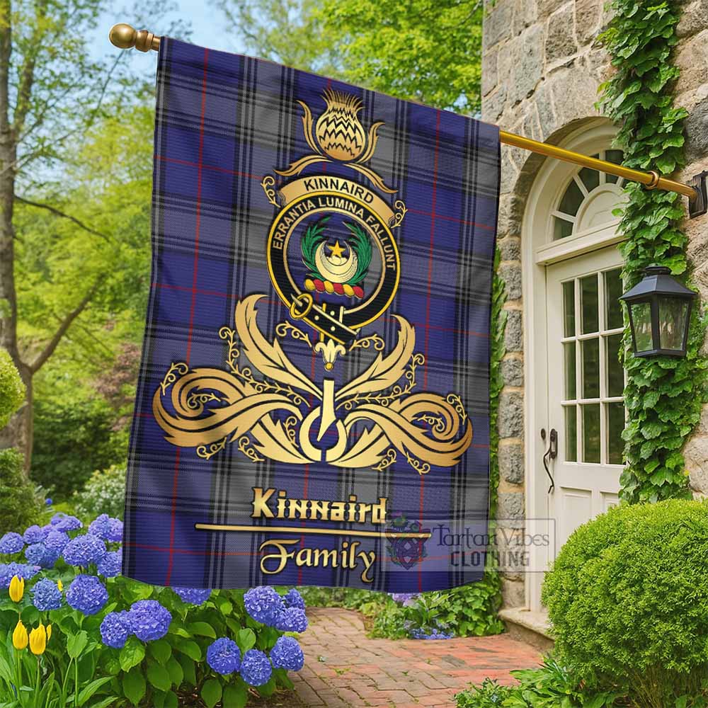 Kinnaird Tartan Garden Flag with Highland Thistle Cherish Family Crest Style - Tartan Vibes Clothing