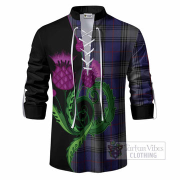 Kinnaird Tartan Ghillie Shirt Traditional Scottish Thistle