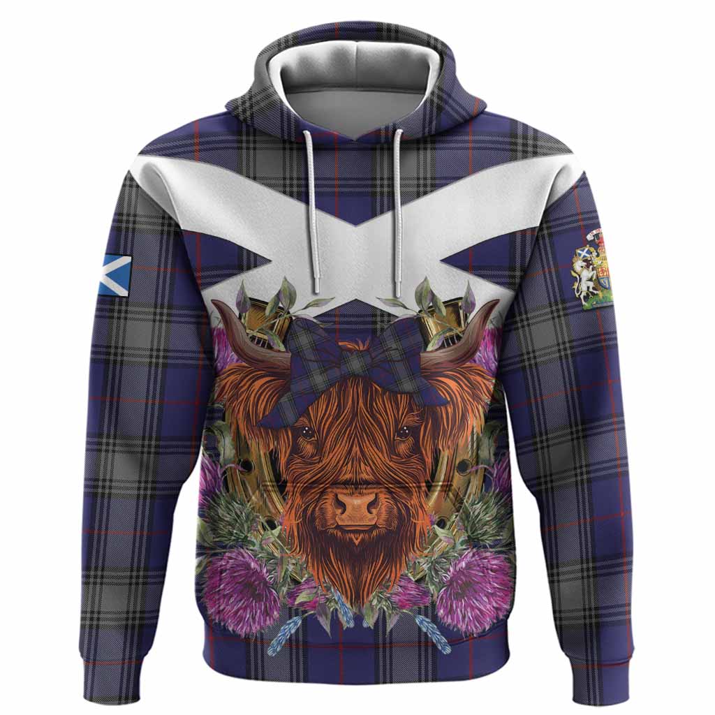 Kinnaird Tartan Hoodie Scottish Thistle Heilan Coo