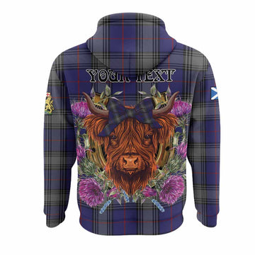 Kinnaird Tartan Hoodie Scottish Thistle Heilan Coo
