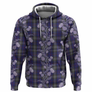 Kinnaird Tartan Hoodie Seamless Scottish Thistle Flowers