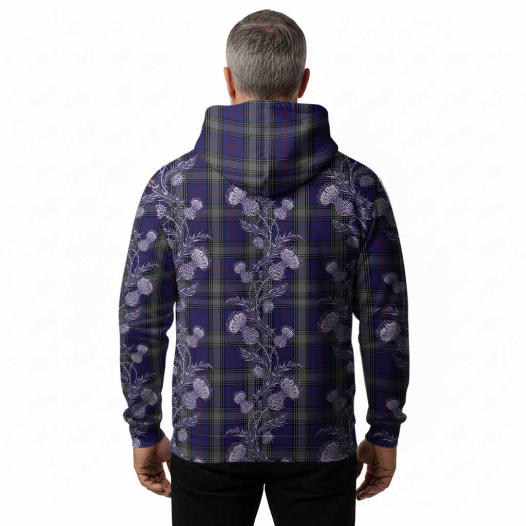 Kinnaird Tartan Hoodie Seamless Scottish Thistle Flowers