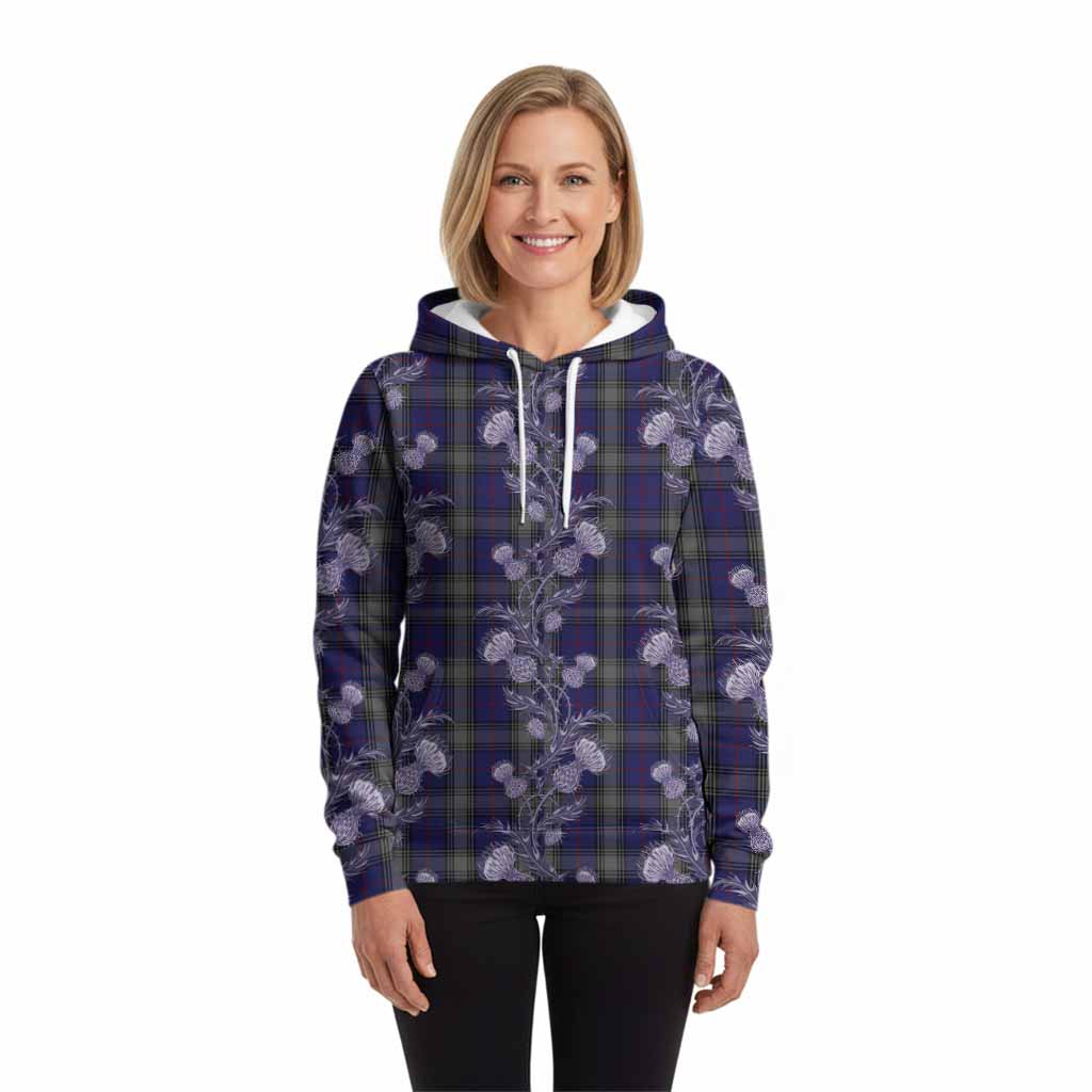 Kinnaird Tartan Hoodie Seamless Scottish Thistle Flowers