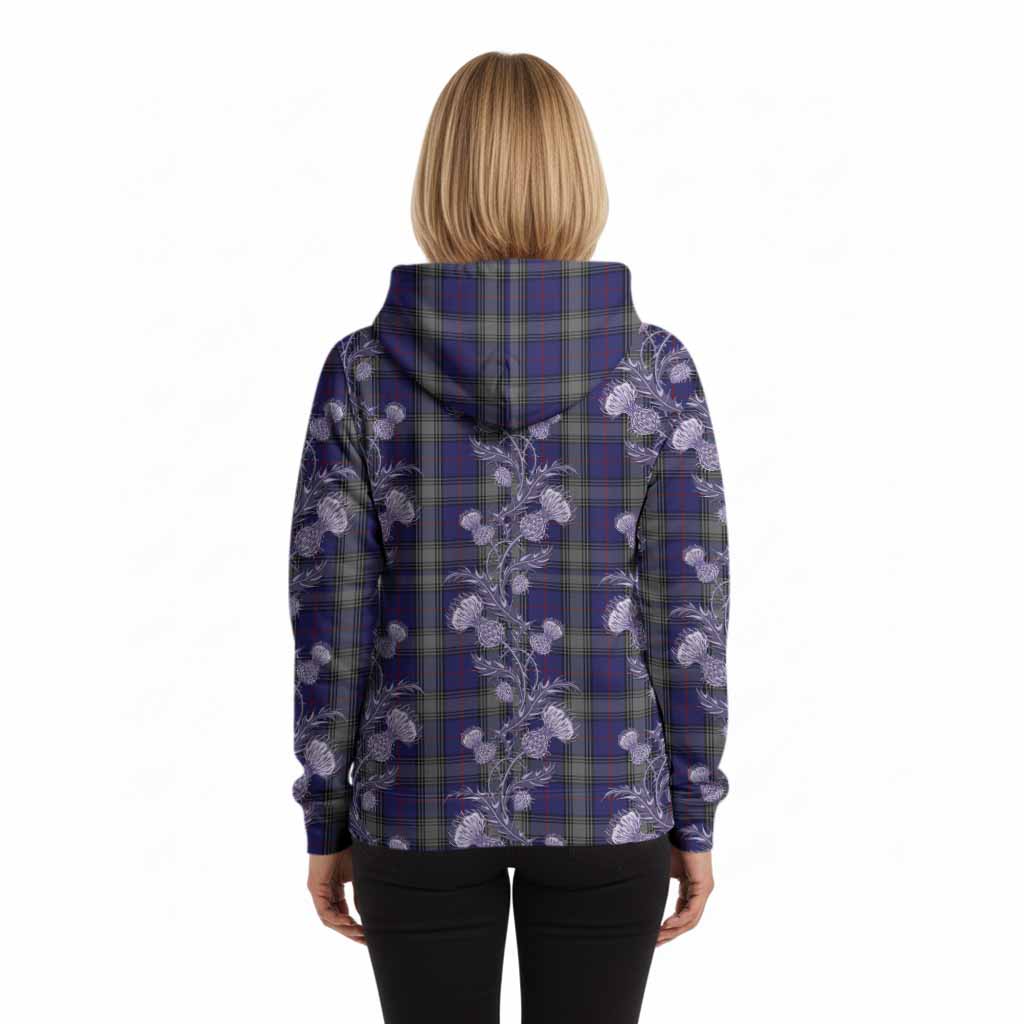 Kinnaird Tartan Hoodie Seamless Scottish Thistle Flowers